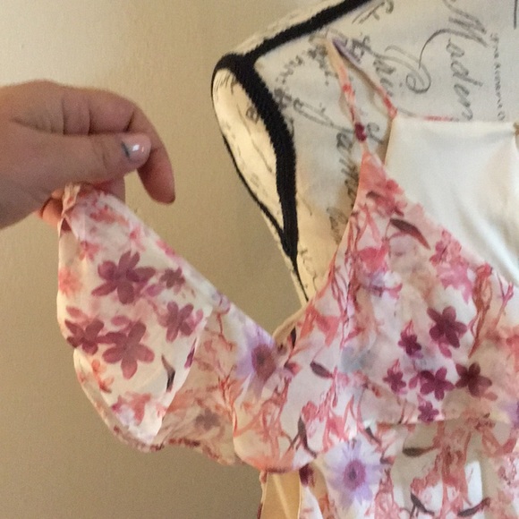 Floral print like chiffon dress - Picture 4 of 4